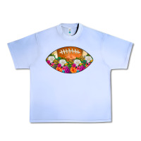 Grape Ice American Football Floral Urban Heavy Tee - CowCowDesign