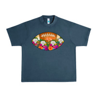 Midnight Navy American Football Floral Urban Heavy Tee - CowCowDesign