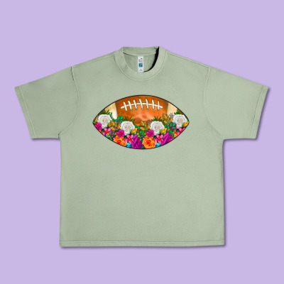 American Football Floral Urban Heavy Tee Designed By Cowcowdesign