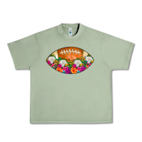 Oil Green American Football Floral Urban Heavy Tee - CowCowDesign