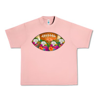 Salmon American Football Floral Urban Heavy Tee - CowCowDesign