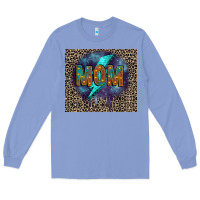 Colony Blue Leopard mom Long Sleeve Tee - FaDigitalArtStudio