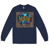 Navy Leopard mom Long Sleeve Tee - FaDigitalArtStudio