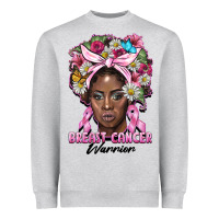Heather Grey breast cancer warrior black woman Heavyweight Sweatshirt - BarkalooDesign