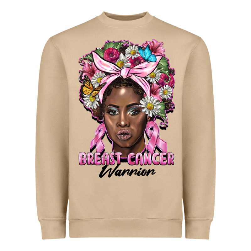 Breast Cancer Warrior Black Woman Heavyweight Sweatshirt by BarkalooDesign | Teevron