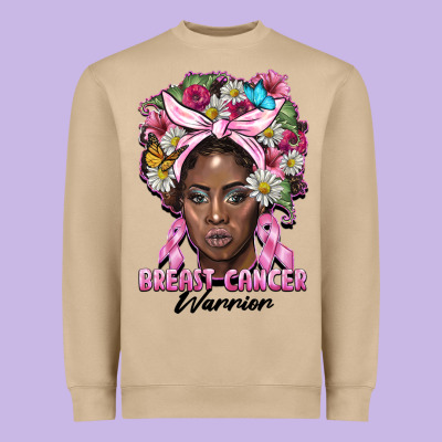 Breast Cancer Warrior Black Woman Heavyweight Sweatshirt Designed By Barkaloodesign