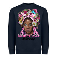 Navy breast cancer warrior black woman Heavyweight Sweatshirt - BarkalooDesign