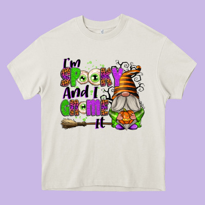 I'm Spooky And I Gnome It Heavy Core Tee Designed By Texasbilliewilder