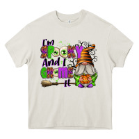 Cream I'm Spooky and I Gnome It Heavy Core Tee - texasbilliewilder