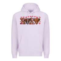 Lilac Xoxo highland cows Premium Hoodie - RanaPortraitStore