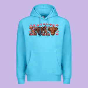 Xoxo Highland Cows Premium Hoodie Designed By Ranaportraitstore