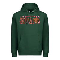 Sports Green Xoxo highland cows Premium Hoodie - RanaPortraitStore
