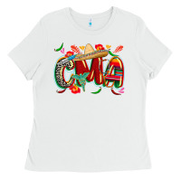 White cinco de mayo cma Ladies Tee - CowGirlArtShop