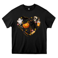 Black Halloween Heart Heavy Core Tee - texasbilliewilder