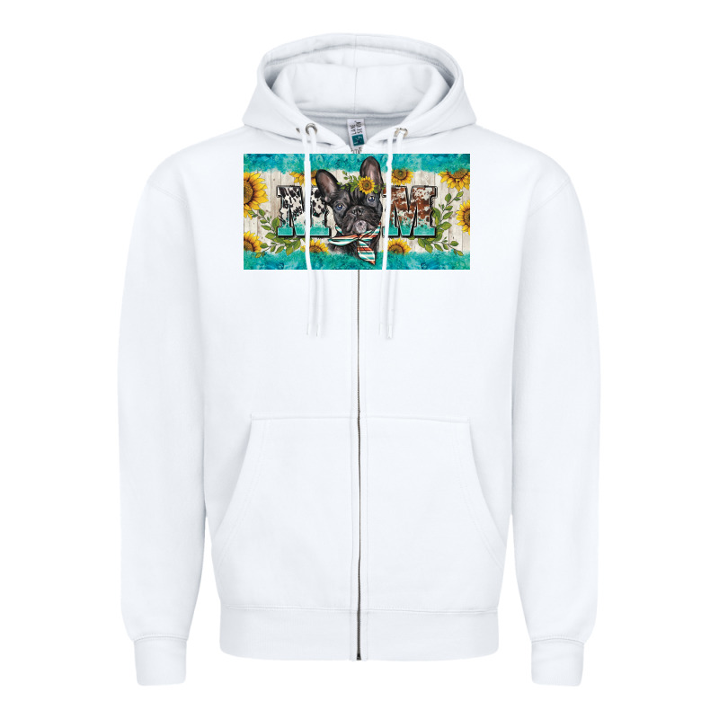 French Bulldog Mom License Plate Template Zipper Hoodie by BarkalooDesign | Teevron