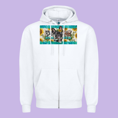 French Bulldog Mom License Plate Template Zipper Hoodie Designed By Barkaloodesign