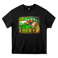 Black happy go lucky goat Heavy Core Tee - RanaPortraitStore