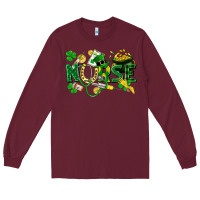 Burgundy nurse st patrick Long Sleeve Tee - FaDigitalArtStudio