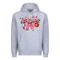 Heather Grey easter teacher Premium Hoodie - CowhideDigitalArt