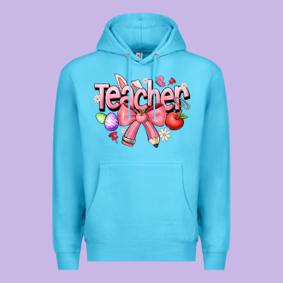 Easter Teacher Premium Hoodie Designed By Cowhidedigitalart