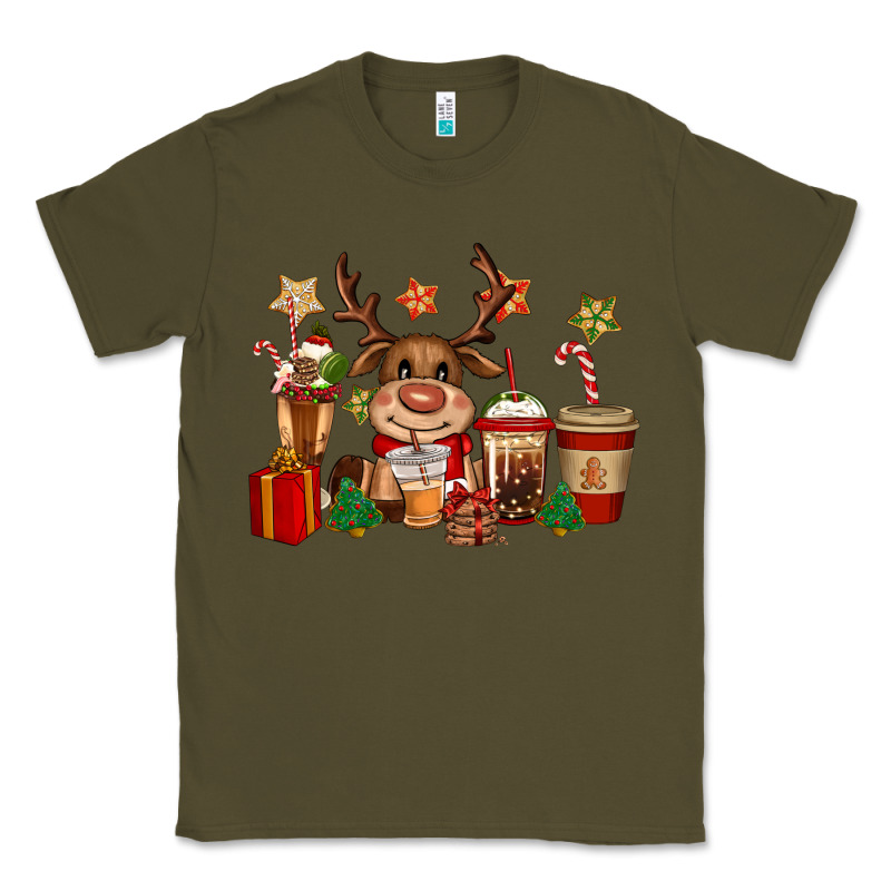 Reindeer Coffe Cups Christmas Classic Tee by CowGirlArtShop | Teevron