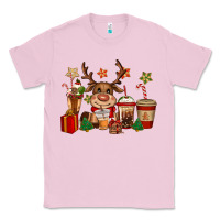 Bubblegum Pink reindeer coffe cups christmas Classic Tee - CowGirlArtShop