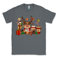 Charcoal Heather reindeer coffe cups christmas Classic Tee - CowGirlArtShop