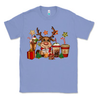 Colony Blue reindeer coffe cups christmas Classic Tee - CowGirlArtShop