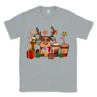 Heather Grey reindeer coffe cups christmas Classic Tee - CowGirlArtShop