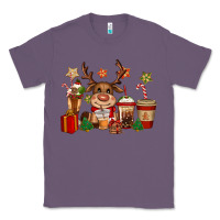 Lavender reindeer coffe cups christmas Classic Tee - CowGirlArtShop