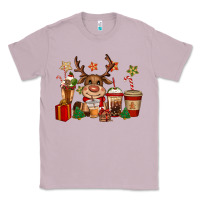Lilac reindeer coffe cups christmas Classic Tee - CowGirlArtShop