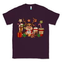 Plum reindeer coffe cups christmas Classic Tee - CowGirlArtShop