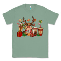 Sage reindeer coffe cups christmas Classic Tee - CowGirlArtShop