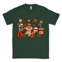 Sports Green reindeer coffe cups christmas Classic Tee - CowGirlArtShop