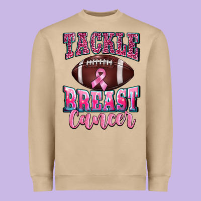 Tackle Breast Cancer Heavyweight Sweatshirt Designed By Barkaloodesign