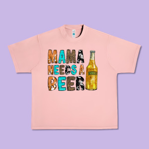 Mama Needs A Beer Urban Heavy Tee Designed By Cowcowdesign