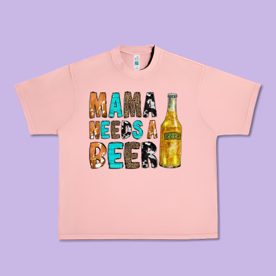 Mama Needs A Beer Urban Heavy Tee Designed By Cowcowdesign