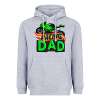 Heather Grey racing dad with racing motorcycle Heavyweight Hoodie - AdoDesignShop