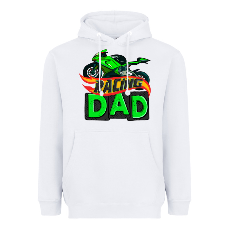Racing Dad With Racing Motorcycle Heavyweight Hoodie by AdoDesignShop | Teevron