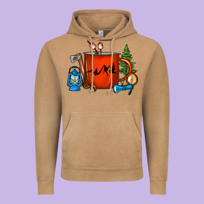 Camper Coffee Cup Vintage Hoodie Designed By Fadigitalartstudio