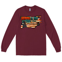 Burgundy Memorial Day honor and remember Long Sleeve Tee - FaDigitalArtStudio