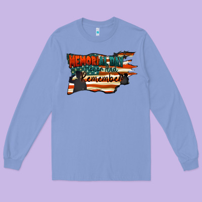Memorial Day Honor And Remember Long Sleeve Tee Designed By Fadigitalartstudio