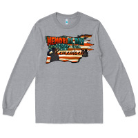 Heather Grey Memorial Day honor and remember Long Sleeve Tee - FaDigitalArtStudio