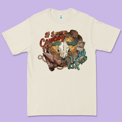 Cowboy Wild And Free Western Premium Tee Designed By Howdyjamesfarm