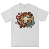 Dove Grey Cowboy wild and free western Premium Tee - HowdyJamesFarm