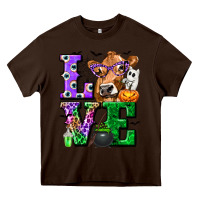 Chocolate Brown love cow halloween tbw Heavy Core Tee - texasbilliewilder