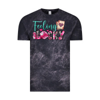 Cloud Black feeling lucky Vintage Tee - OliviaCreatesArt