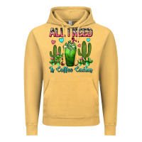 Vintage Mustard All I Need Is Coffee Cactus Frappe Vintage Hoodie - FaDigitalArtStudio
