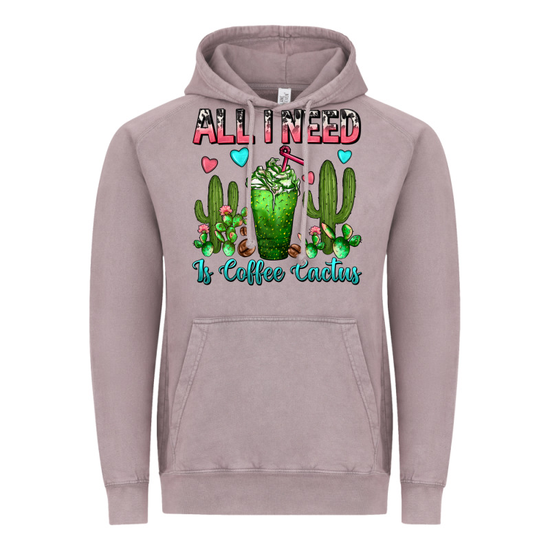All I Need Is Coffee Cactus Frappe Vintage Hoodie by FaDigitalArtStudio | Teevron