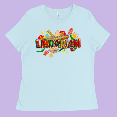 Cinco De Mayo Librarian Ladies Tee Designed By Cowgirlartshop